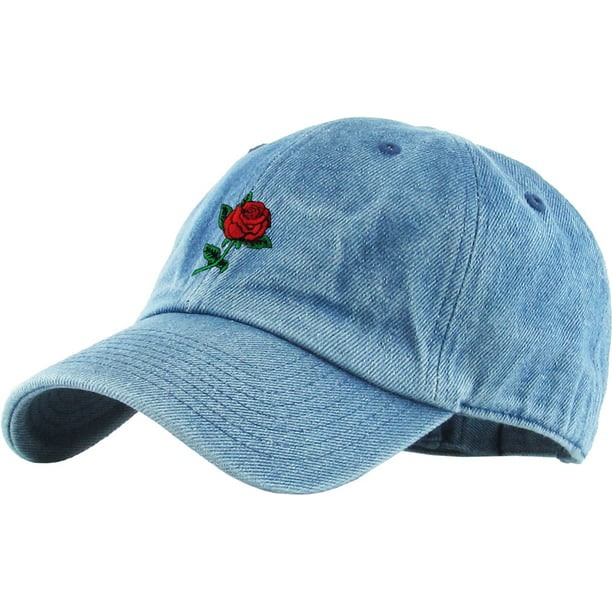 Outdoor Adjustable Embroidered Flower Rose Baseball Cap Unisex Dad Hat Headgear